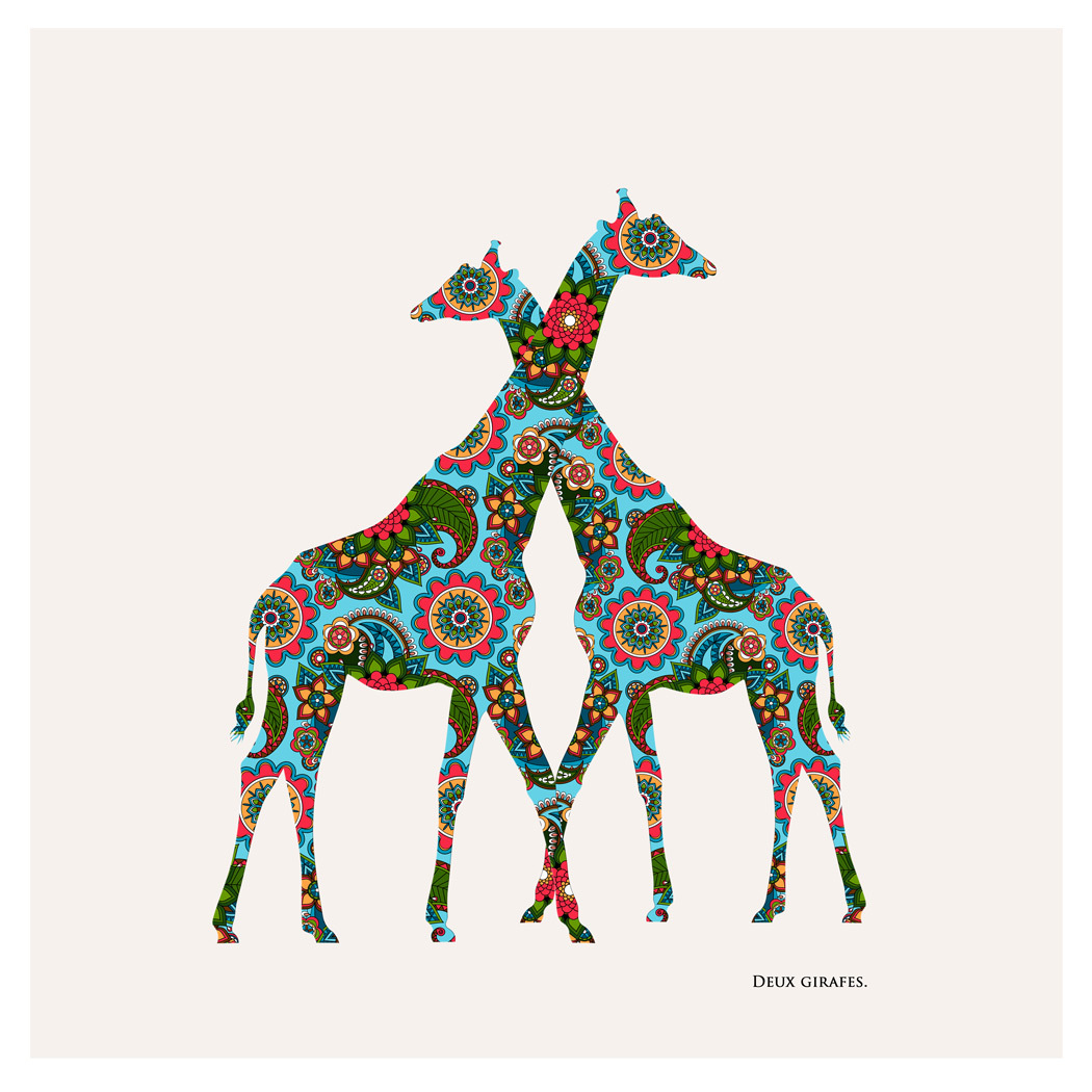 Два жирафа картина