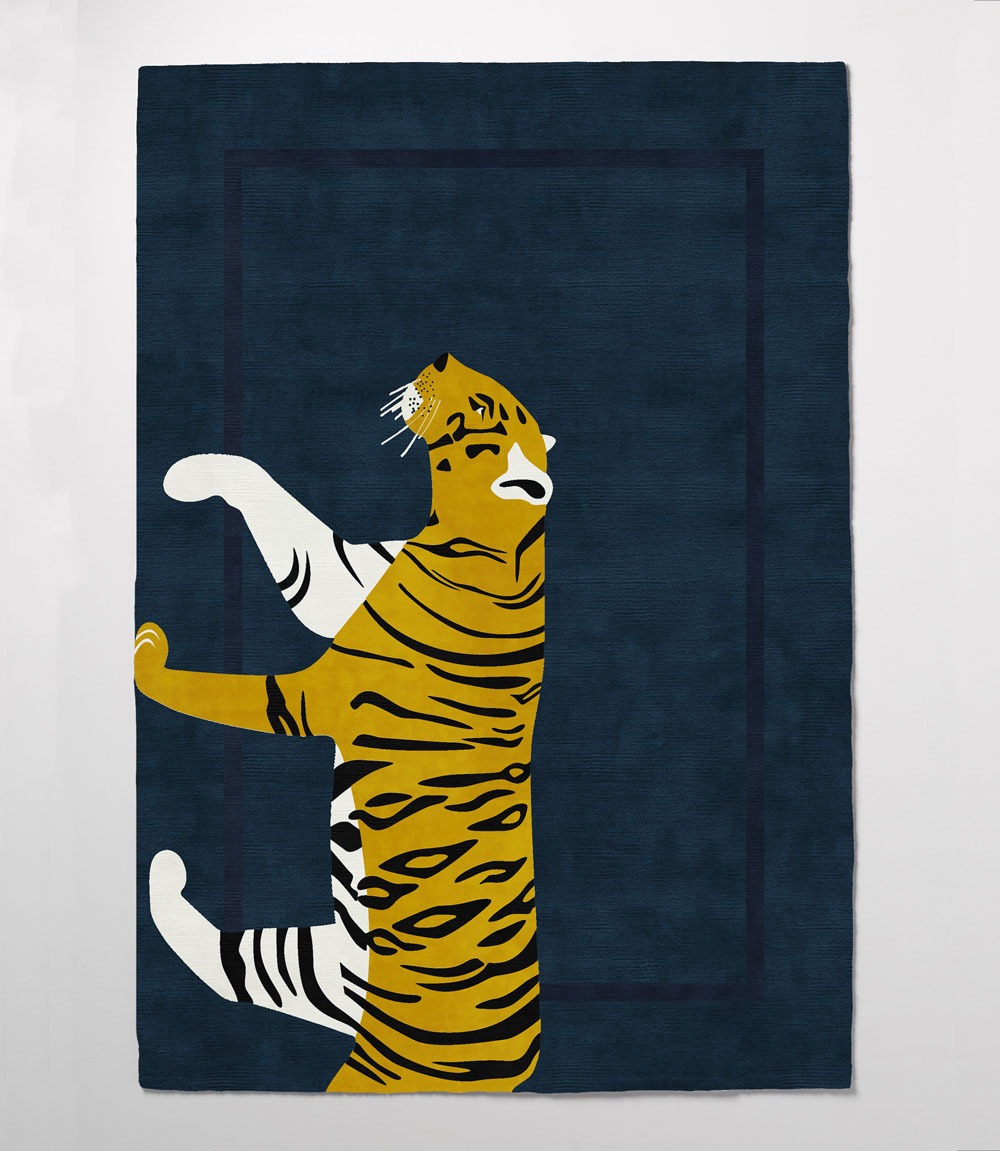 

Ковер Tiger на синем фоне 300х400