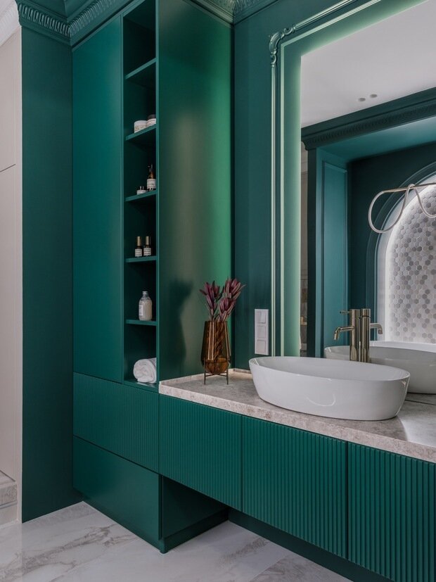 Комбинированный дизайн ванной комнаты (68 фото)