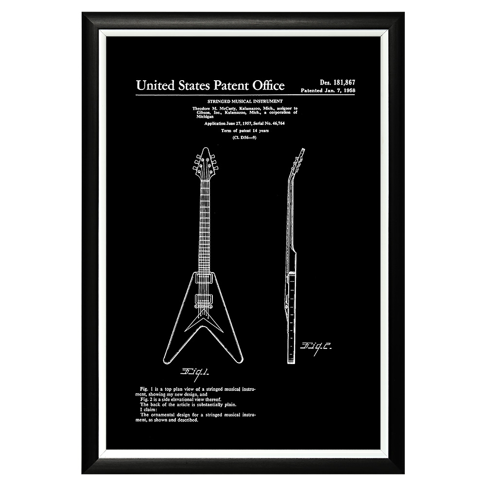 

Арт-постер патент на электрогитару Gibson 1958