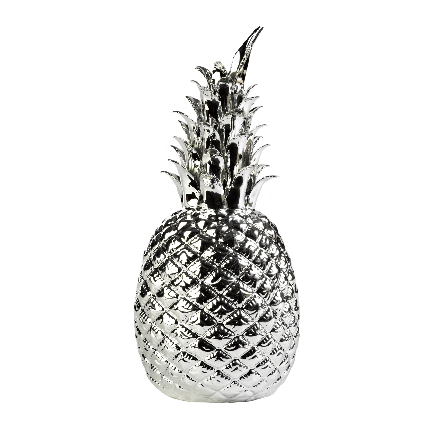

Декор Pineapple Silver серебряного цвета