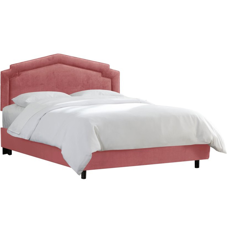 

Кровать Nina Notched Rose Velvet розового цвета 160х200