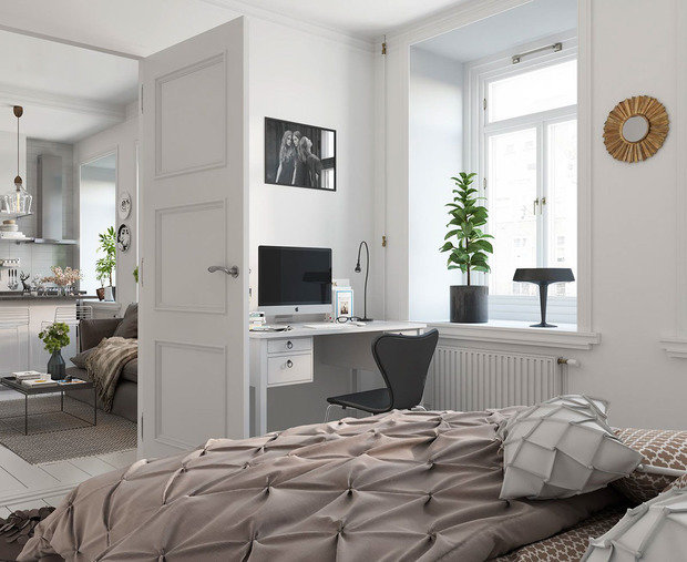 Фотография: Спальня в стиле Скандинавский,  – фото на InMyRoom.ru