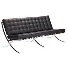 Диван "Barcelona Sofa" Черная Экокожа Диван "Barcelona Sofa" Черная Экокожа
