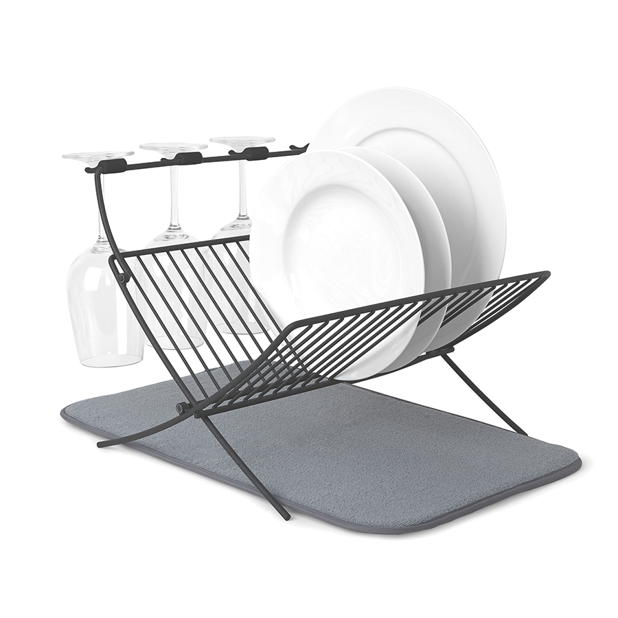 

Сушилка для посуды c ковриком Umbra Xdry серая