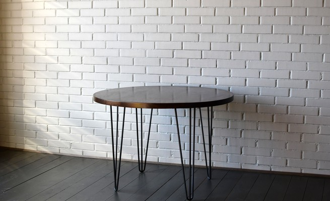

Круглый стол Slab Oak Shpilki с ножками-шпильками