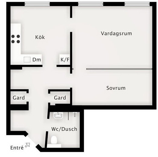 Фотография: Планировки в стиле , Скандинавский, Малогабаритная квартира, Квартира, Дома и квартиры, Стокгольм – фото на INMYROOM