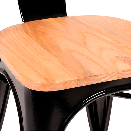 

Стул Tolix Wood черного цвета