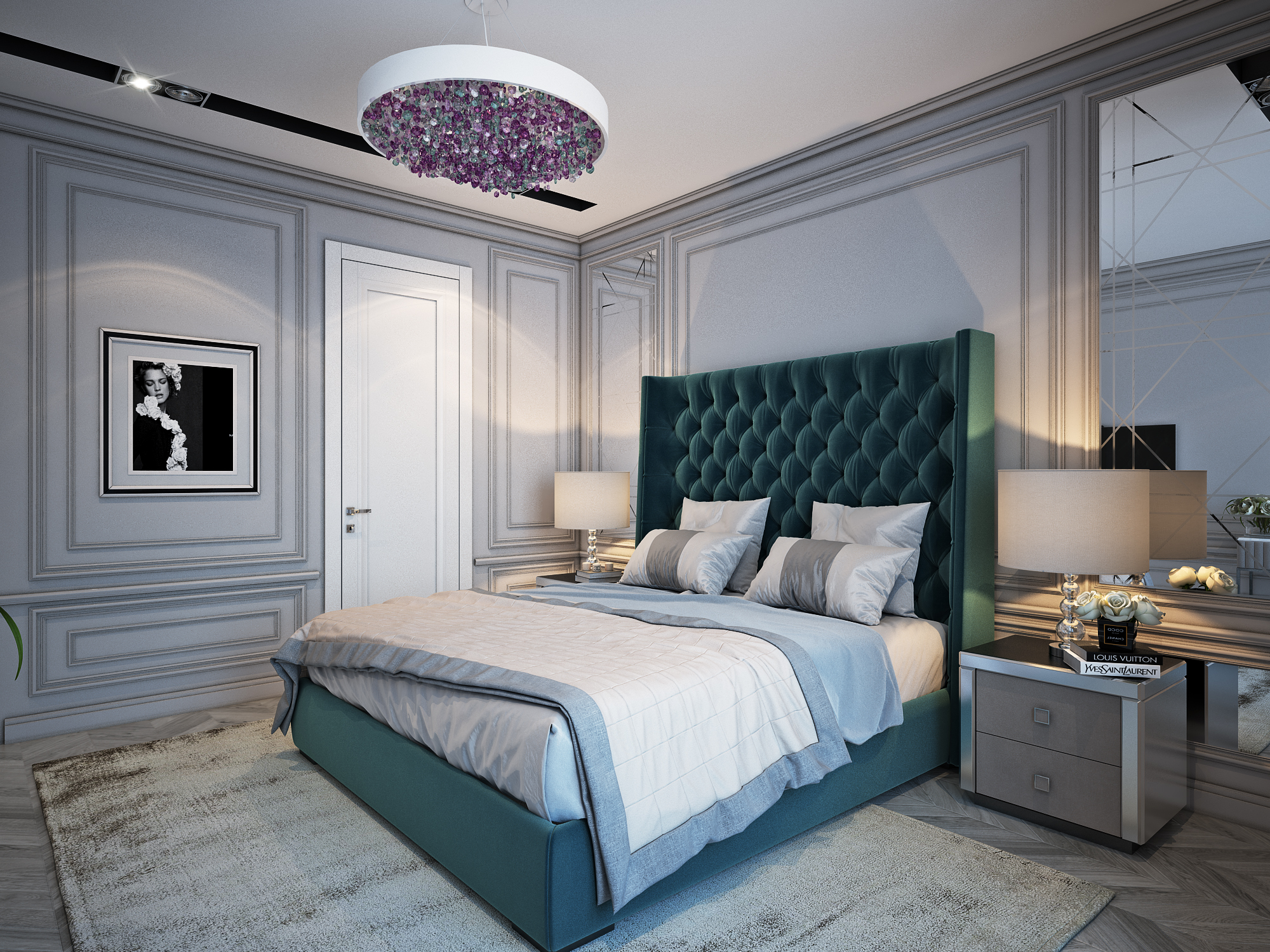 

Кровать Jackie King велюр красный 160х200