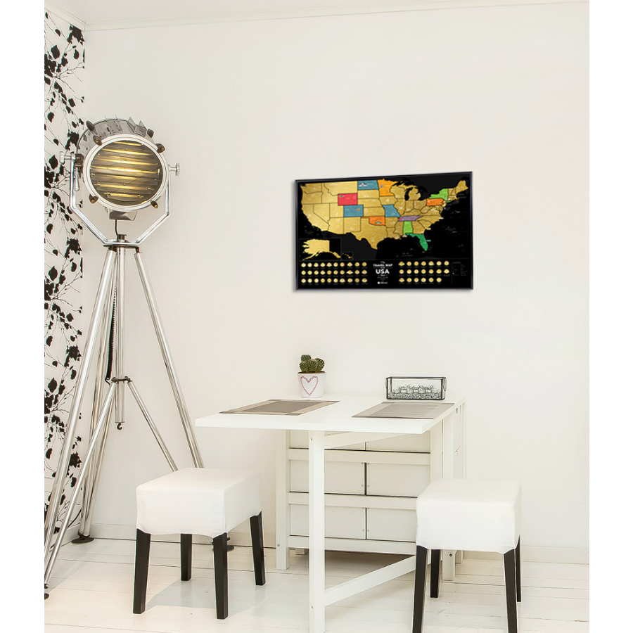 

Карта Travel Map Usa Black