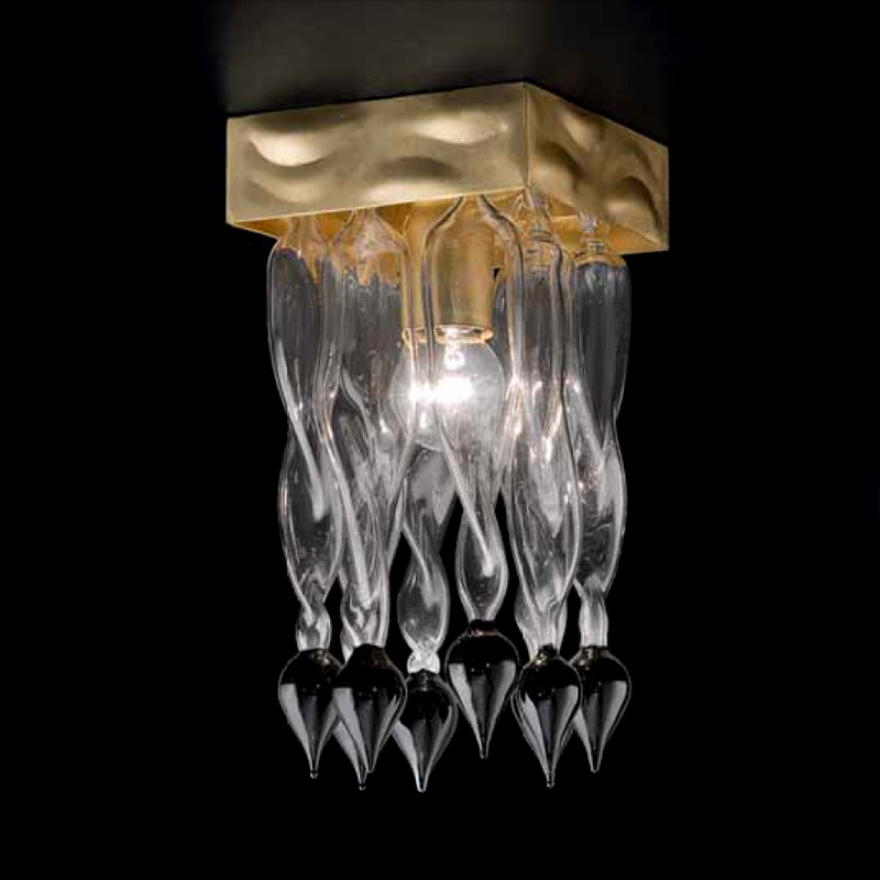 

Потолочный светильник Lamp di Volpato Patrizia "Alaska" из прозрачного стекла с кулонами белого цвета