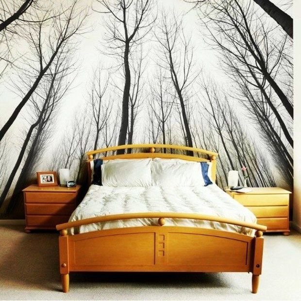 Фотография: Спальня в стиле Современный, Советы, фотообои в интерьере – фото на INMYROOM