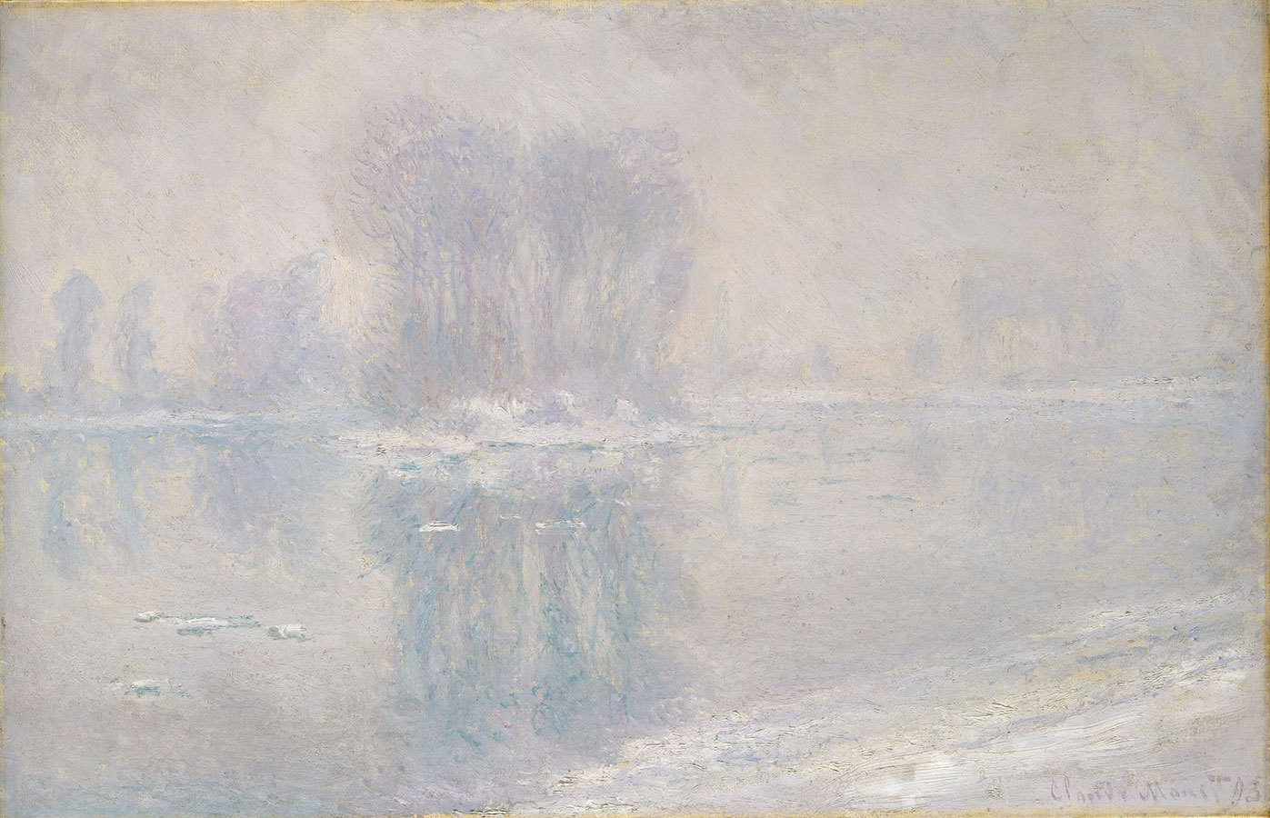

Репродукция картины на холсте Ice on The Seine at Bennecourt 1893 г.