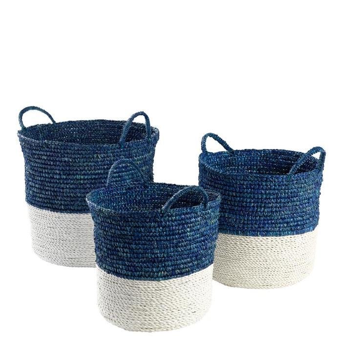 Набор из трех корзин Basket Clift set Eichholtz из натурального волокна Набор из трех корзин Basket Clift set Eichholtz из натурального волокна