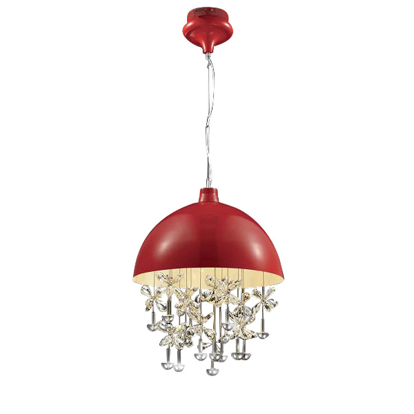 

Подвесной светильник Delight Collection Crystal Light Red в виде купола из металла