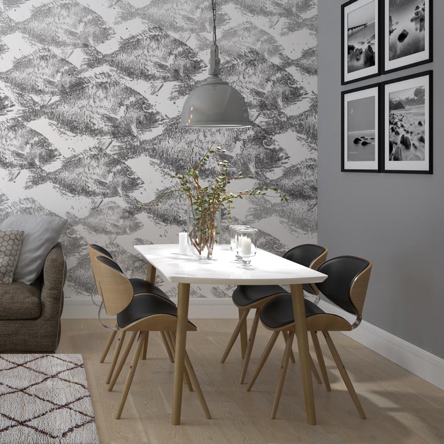 

Дизайнерские обои School of Fish Grey