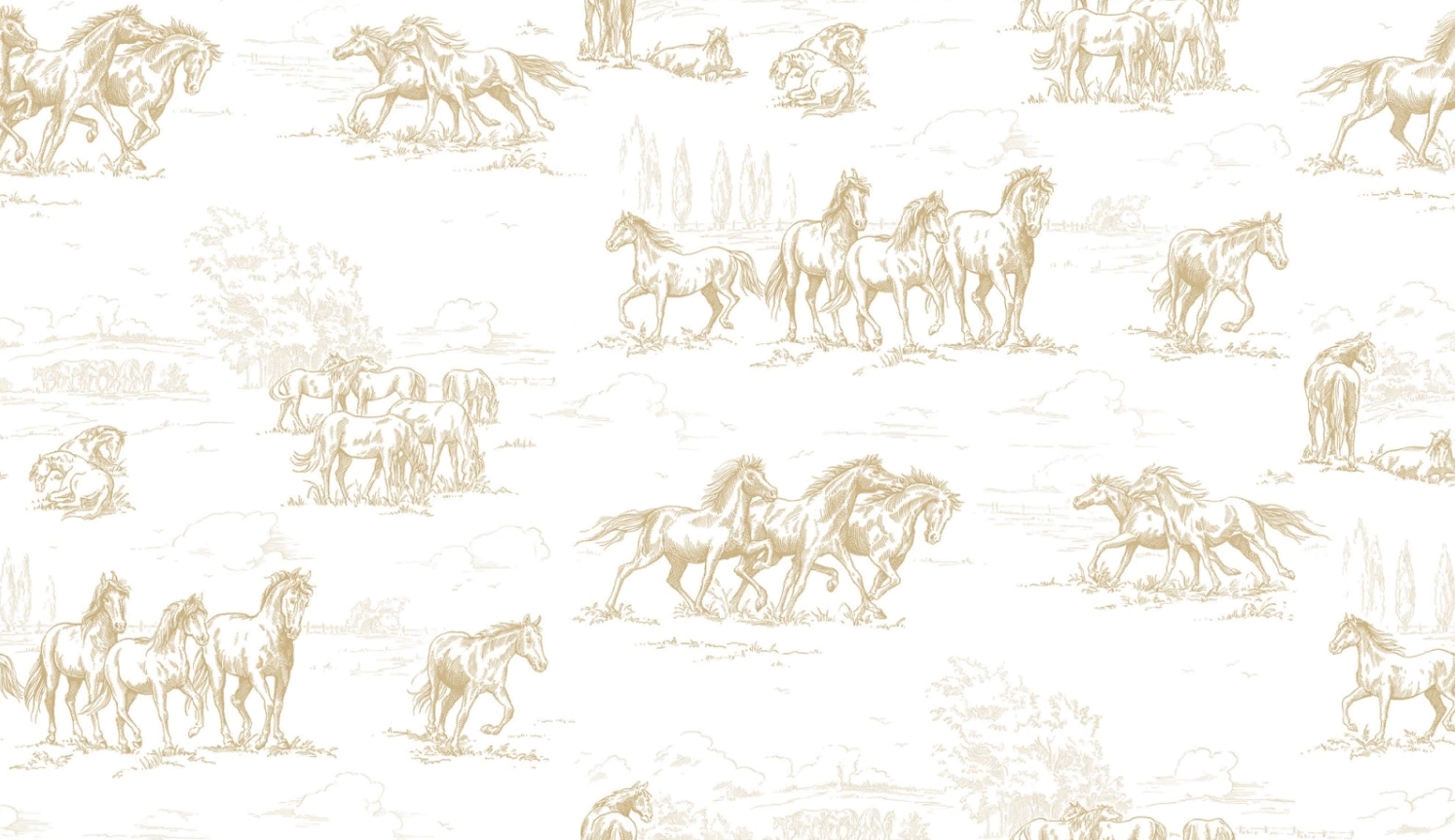 

Дизайнерские обои Horse Herd Gold