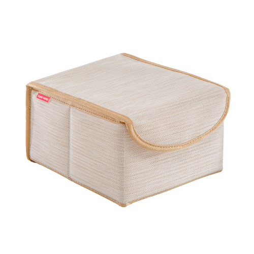 

Коробка для хранения Casy Home с крышкой бежевая