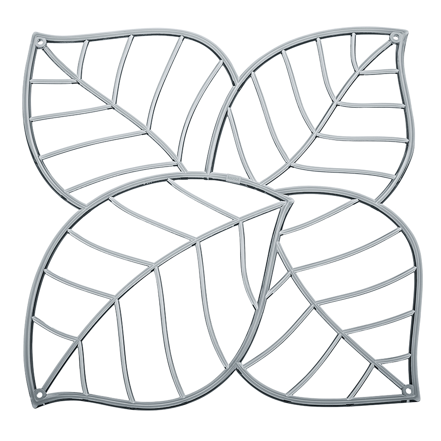 

Набор из четырех декоративных элементов Leaf серого цвета