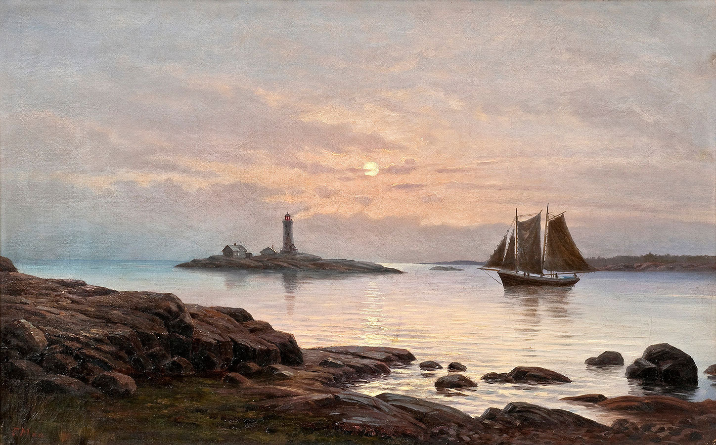 

Репродукция картины на холсте Sailing at Night