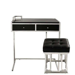 Письменный Стол Eichholtz c пуфом "Desk & Stool Equinox" с основанием из нержавеющей стали