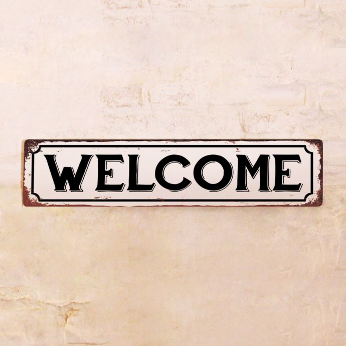 

Жестяная табличка Welcome в винтажном стиле