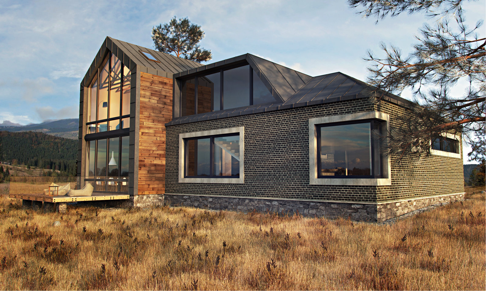 Усадьба Жаворонки - современный загородный дом homify Casas, Casas rústicas mode