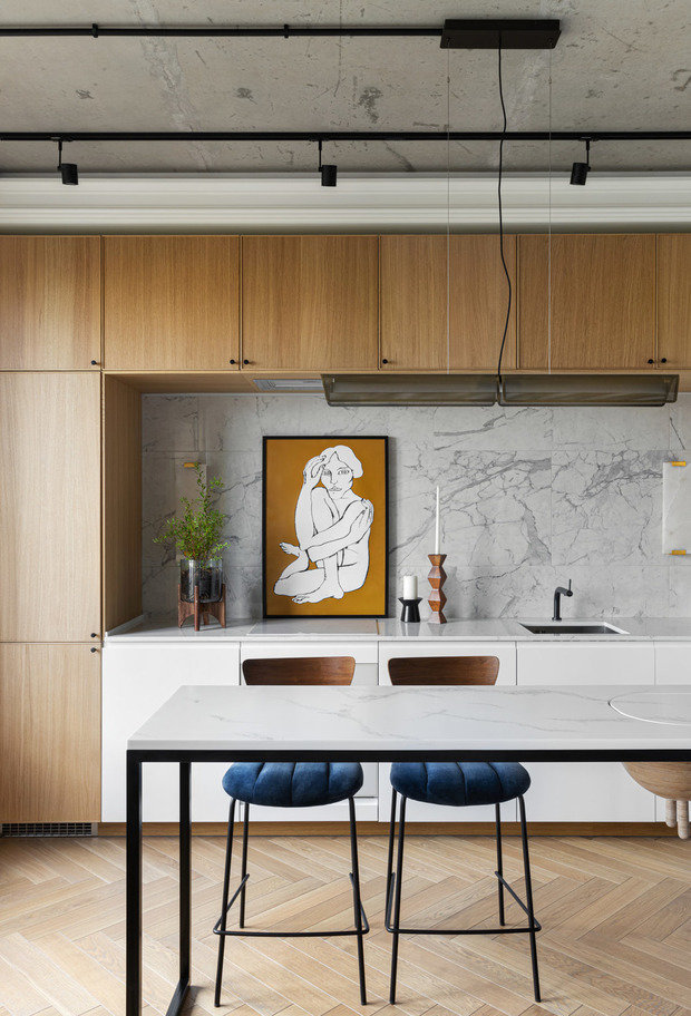 Фотография: Кухня и столовая в стиле Современный, Эклектика, Малогабаритная квартира – фото на INMYROOM