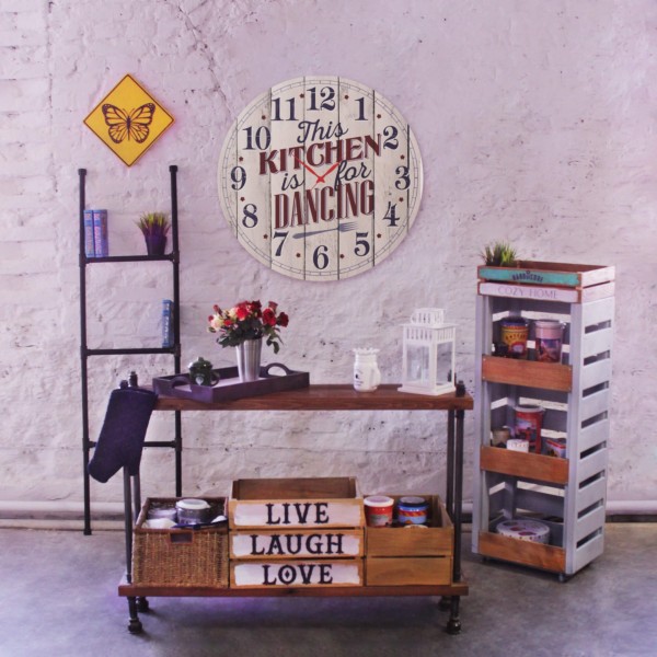

Часы настенные большие This Kitchen is For Dansing из дерева