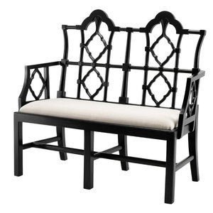 Скамья Eichholtz "Bench Rufino" черного цвета с подлокотниками