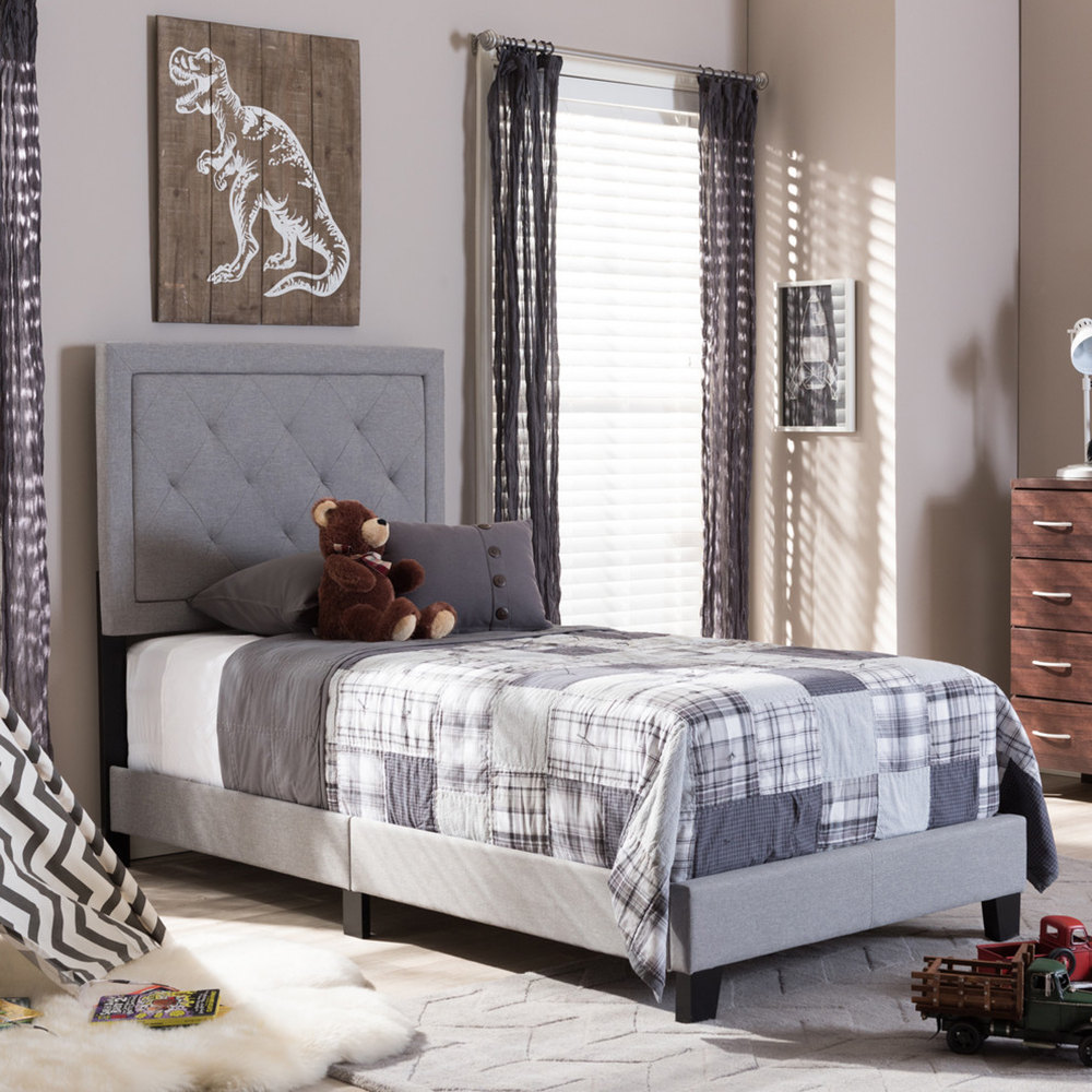 

Кровать Paris Linen Upholstered Gray серого цвета 140х200