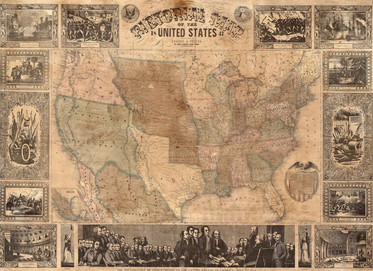 

Дизайнерские обои Pictorial Map of The u.s.