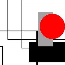 Декоративная картина на холсте "Алые круги" Декоративная картина на холсте "Алые круги"