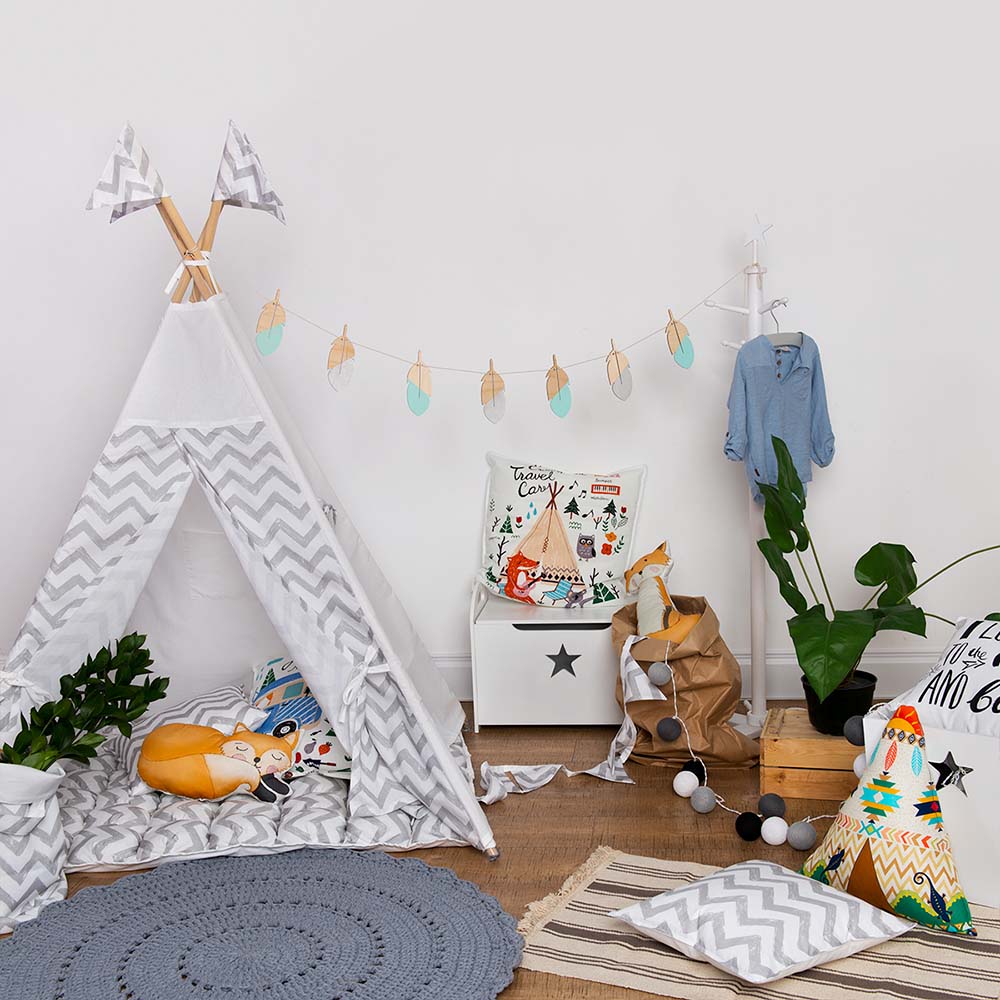 

Стеганый игровой коврик Grey Zigzag