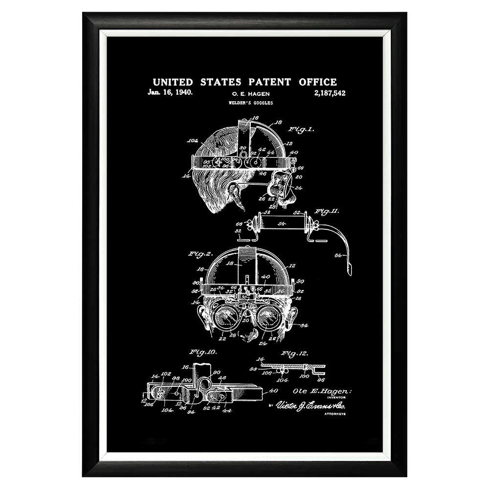 

Арт-постер патент на очки сварщика 1940
