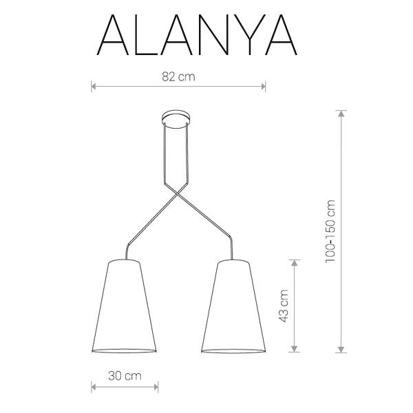 

Подвесной светильник Alanya с белыми абажурами