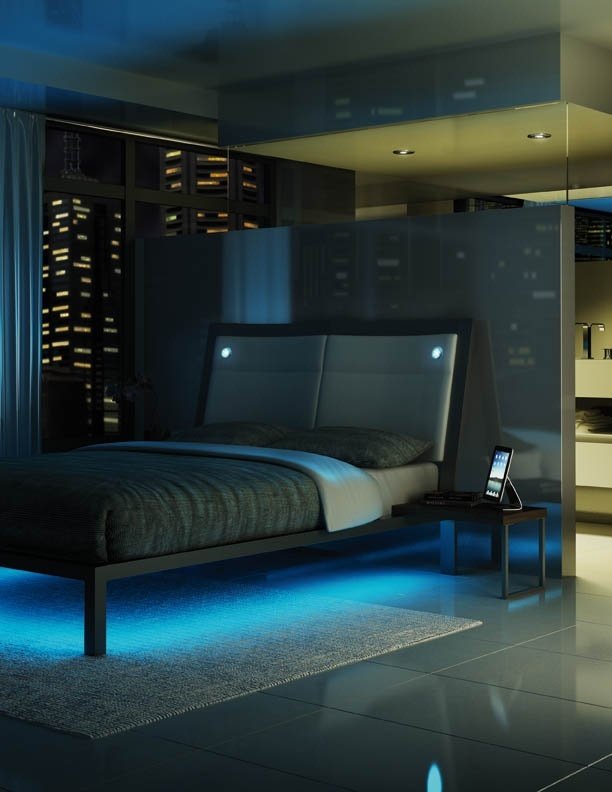 Фотография: Спальня в стиле Хай-тек, Декор интерьера, Декор, Мебель и свет, освещение – фото на INMYROOM