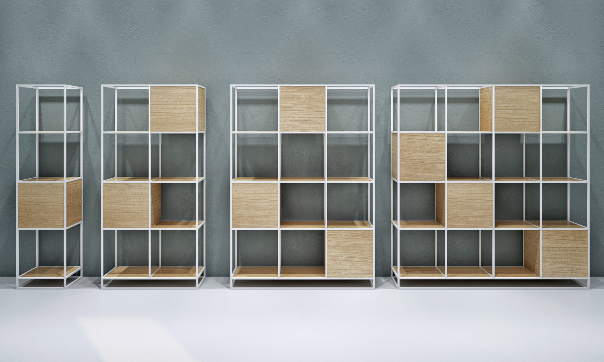 

Стеллаж Kvadra 2 Black темный дуб