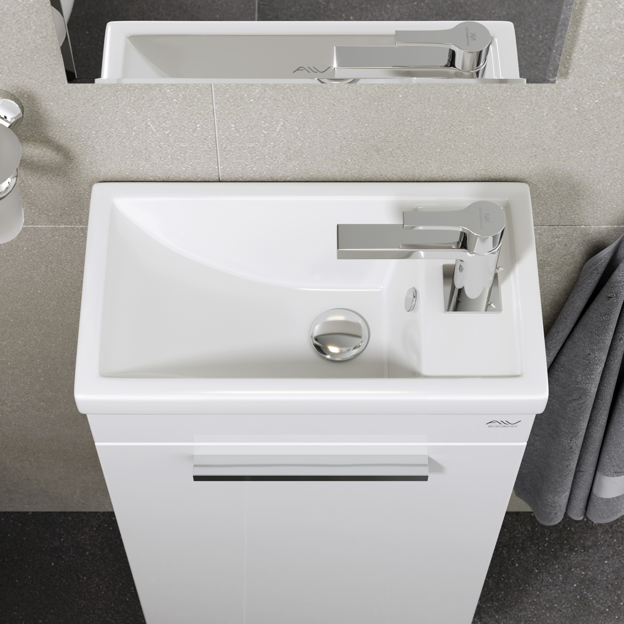 

Тумба с раковиной Azzoro 45 белого цвета