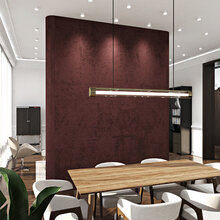 Фото из портфолио Совмещенная кухня гостиная в проекте ЖК Аэробус 150  – фотографии дизайна интерьеров на INMYROOM
