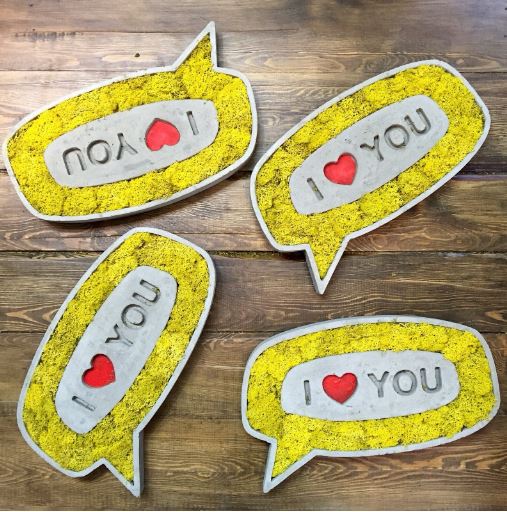 

Панно i Love You из бетона