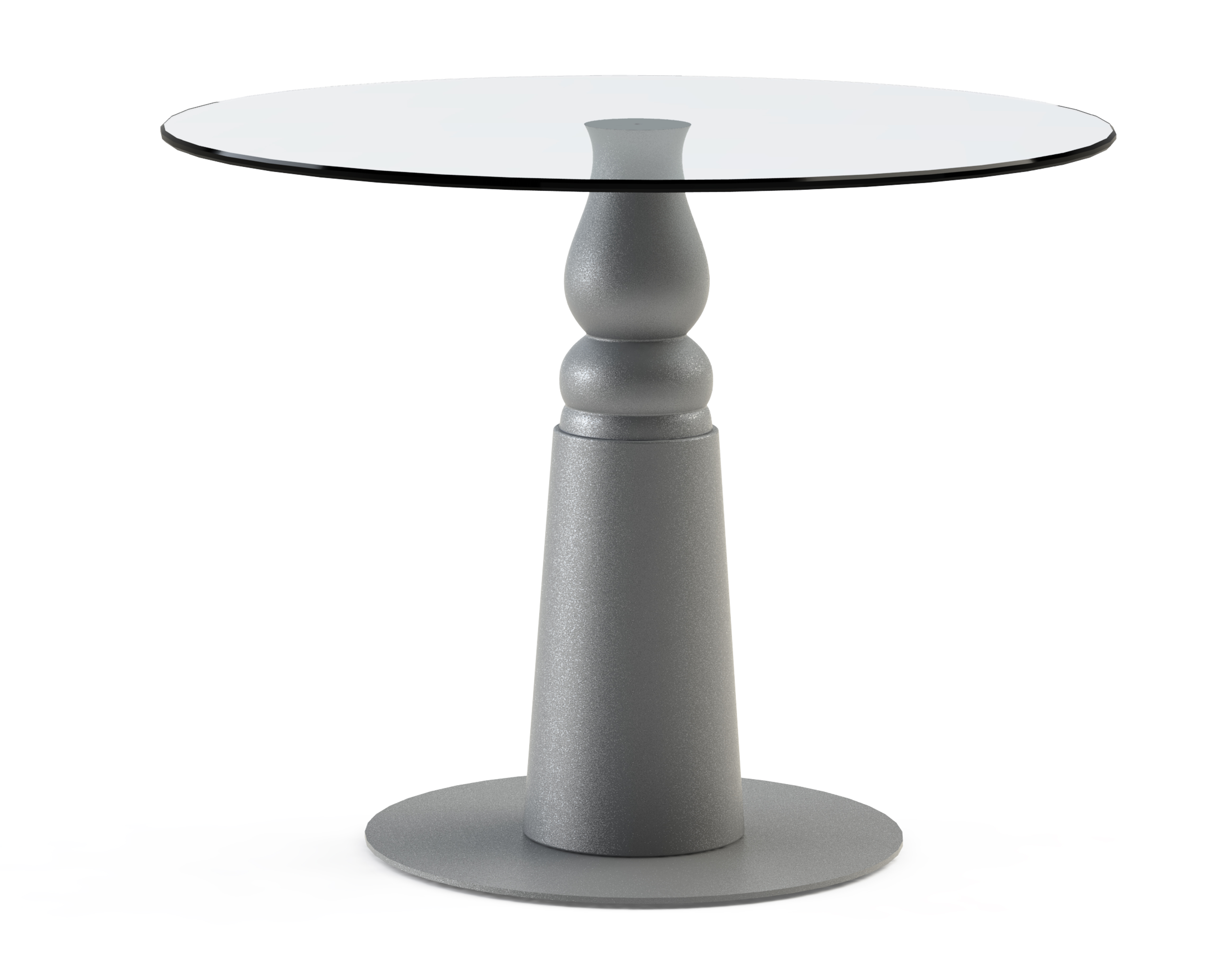 

Обеденный стол "Ignis Silver" с круглой столешницей из закаленного стекла