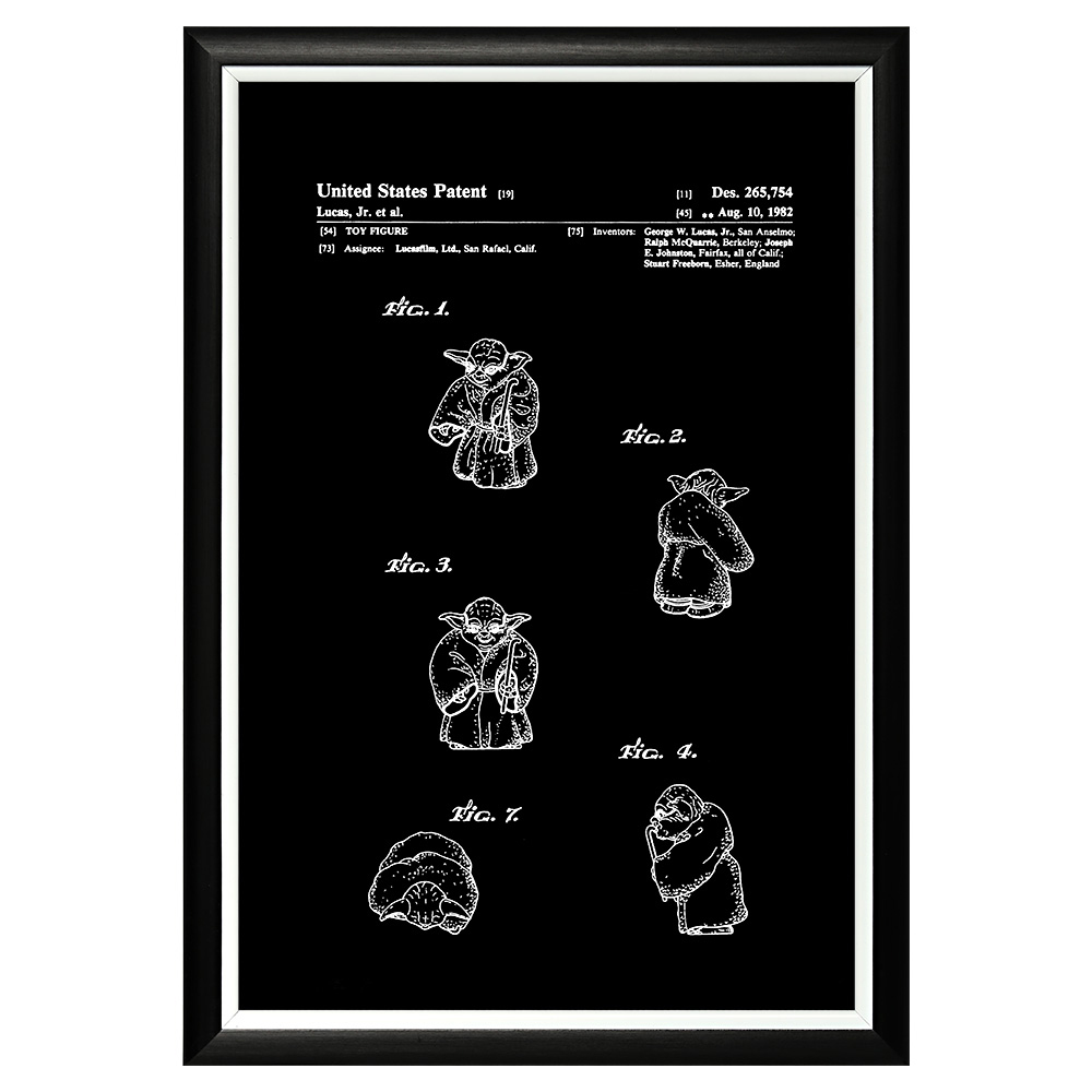 

Арт-постер патент джорджа лукаса на игрушку магистр йода