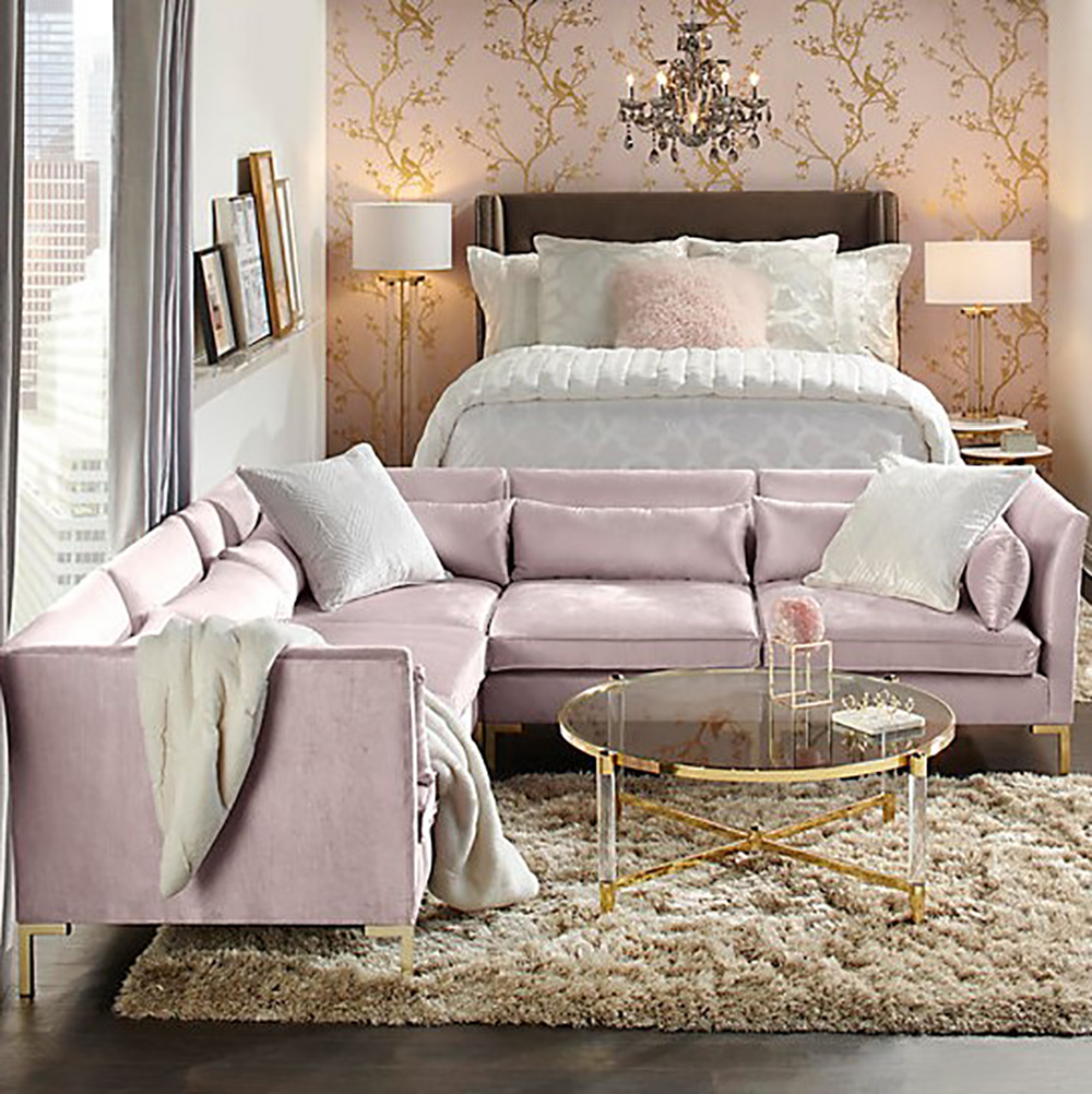 

Диван Zara Sectional Pink розового цвета