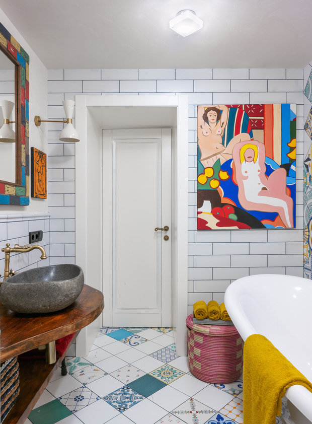 Фотография: Ванная в стиле Восточный, Эклектика, Малогабаритная квартира – фото на INMYROOM