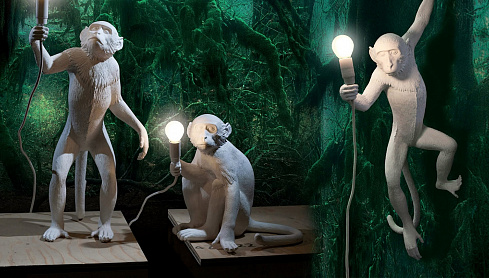

Настенный светильник Seletti Monkey Lamp Hanging Left белого цвета