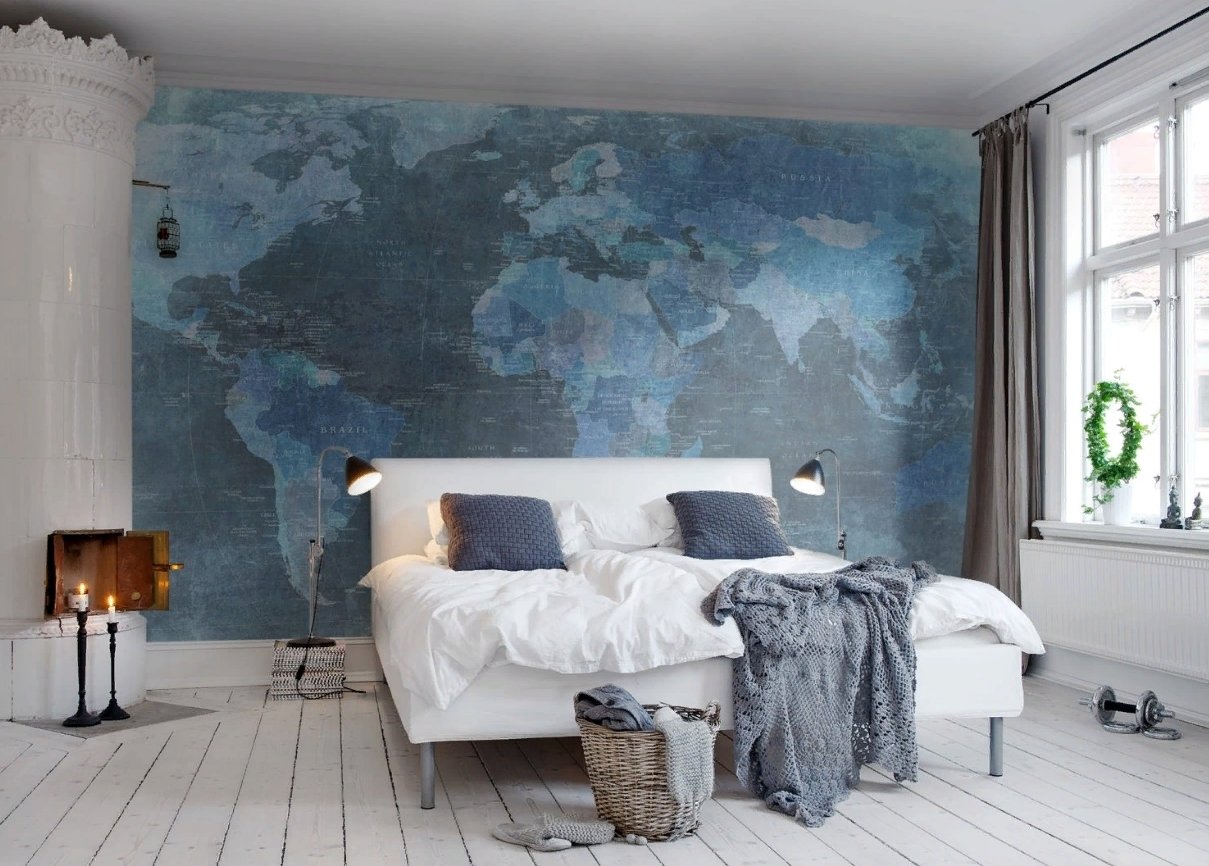 

Дизайнерские обои World Map Blue 270х300