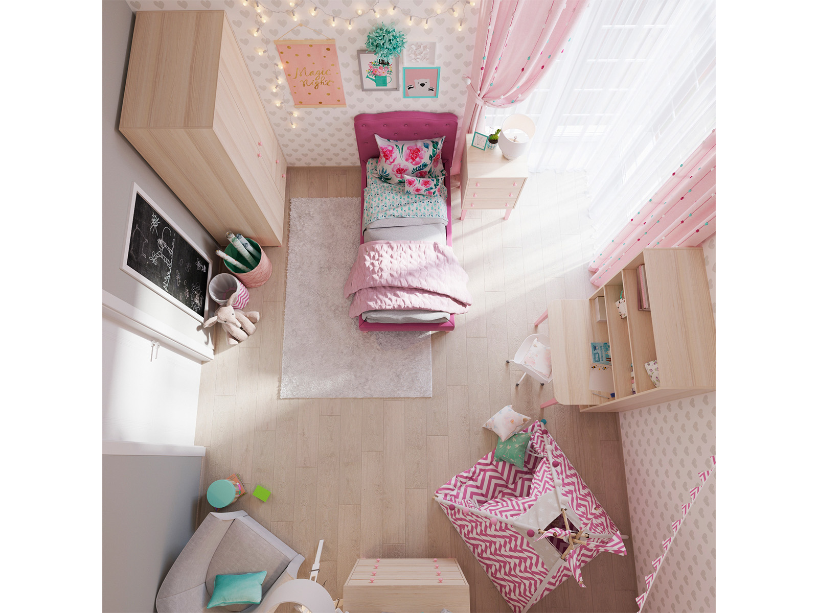 

Кровать Candy розового цвета 80х160
