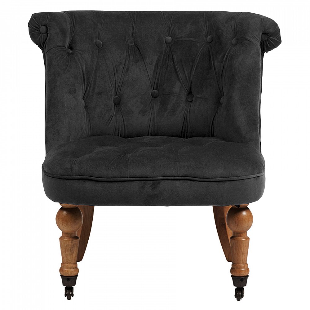 

Кресло Amelie French Country Chair с обивкой из велюра серого цвета