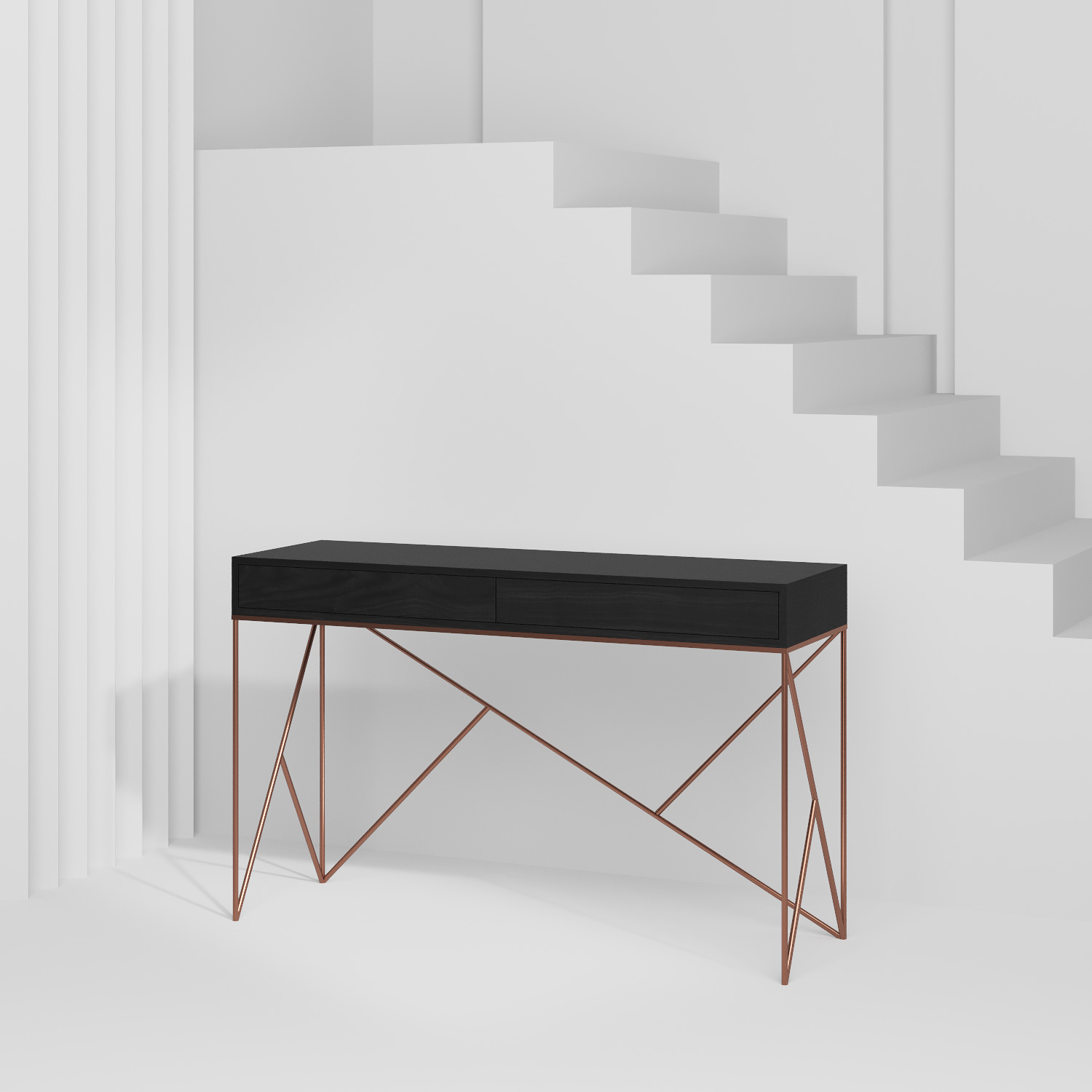 

Консоль с ящиками Prince Line Box Copper черный дуб